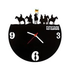 Ficha técnica e caractérísticas do produto Relógio Decorativo Modelo Cavalgada Preto