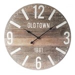 Ficha técnica e caractérísticas do produto Relógio Decorativo Old Town de Parede em Madeira 60cm - Btc