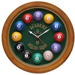 Ficha técnica e caractérísticas do produto Relógio Decorativo Parede de Fibra - Billiard Verde - Karin Grace