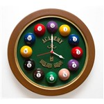 Ficha técnica e caractérísticas do produto Relógio Decorativo Parede de Fibra - Billiard Verde