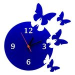 Ficha técnica e caractérísticas do produto Relógio Decorativo Parede Enchant Butterflies Acrilico Azul