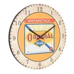 Relógio Decorativo Redondo 35cm BW Quadros Bege/Amarelo
