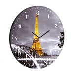 Relógio Decorativo Redondo 35cm BW Quadros Preto/Cinza