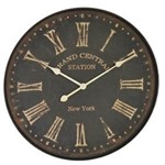 Ficha técnica e caractérísticas do produto Relógio Decorativo Redondo de Ferro Envelhecido Grand Central