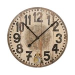 Ficha técnica e caractérísticas do produto Relógio Decorativo Redondo de Madeira com Detalhes em Dourado