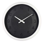 Ficha técnica e caractérísticas do produto Relógio Decorativo Redondo Preto com Armação e Ponteiros Brancos