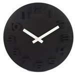 Ficha técnica e caractérísticas do produto Relógio Decorativo Redondo Preto com Ponteiros Brancos