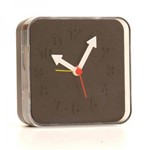 Ficha técnica e caractérísticas do produto Relógio Decorativo Tipo Depertador na Cor Preta com Ponteiros Brancos