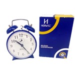Ficha técnica e caractérísticas do produto Relógio Despertador a Cordas Antigo Retrô Azul com Campainha - Herweg