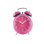 Ficha técnica e caractérísticas do produto Relógio Despertador Analógico Decorativo Iluminação Noturna Fluorescente Campainha Herweg Pink