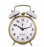 Ficha técnica e caractérísticas do produto Relógio Despertador Branco Antigo a Cordas Herweg 2215