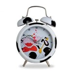 Ficha técnica e caractérísticas do produto Relógio Despertador Cow 25,5 Cm Preto e Branco