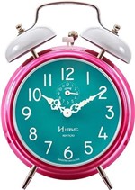 Ficha técnica e caractérísticas do produto Relógio Despertador de Mesa Mecânico a Corda Estilo Retro Vintage Pink Ref - 2383 - Herweg