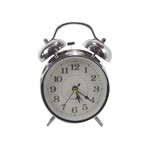 Relógio Despertador de Metal Prata - 15cm - eu Quero Presentear