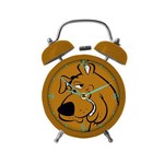 Ficha técnica e caractérísticas do produto Relógio Despertador Hanna Barbera Scooby-doo Face Marrom em Metal - Urban - 17x11,8 Cm