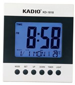 Ficha técnica e caractérísticas do produto Relógio Despertador Lcd Digital de Mesa Temperatura Data Kadio Kd-1818