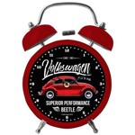 Ficha técnica e caractérísticas do produto Relógio Despertador Metal Volkswagen Fusca Vermelho