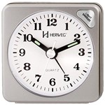 Ficha técnica e caractérísticas do produto Relógio Despertador Pequeno Prata Herweg 2510-070