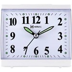 Ficha técnica e caractérísticas do produto Relógio Despertador Pilha Branco Silencioso Herweg 2712-021