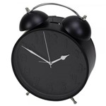 Ficha técnica e caractérísticas do produto Relógio Despertador Preto de Metal 29cmx22cm