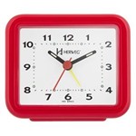 Ficha técnica e caractérísticas do produto Relógio Despertador Quartz Decorativo Herweg Vermelho 2612-44