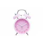 Ficha técnica e caractérísticas do produto Relógio Despertador Redondo Grande Rosa