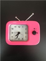 Ficha técnica e caractérísticas do produto Relógio Despertador Retro TV Rosa Urban