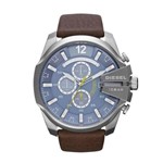 Relógio Diesel Masculino Dz42810an Couro Fundo Azul - Emporio Armani