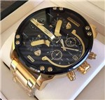 Ficha técnica e caractérísticas do produto Relógio Diesel Mr. Daddy 2.0 Dourado com Preto DZ7333/4PN Chronograph 3 Bar