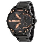 Ficha técnica e caractérísticas do produto Relógio Diesel The Daddies com Cronógrafo 4 Fusos Horàrios Mundiais Dial Black Acabamento Banhando em Ìon Relógio Masculino