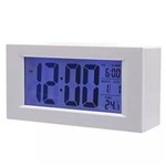 Ficha técnica e caractérísticas do produto Relógio Digital Branco Grande Alarme Hora Luz Temperatura