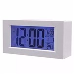Ficha técnica e caractérísticas do produto Relógio Digital Branco Grande Alarme Luz Hora Temperatura