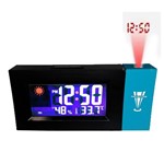 Ficha técnica e caractérísticas do produto Relógio Digital com Projetor de Horas Despertador e Temperatura - Exclusiva