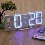 Ficha técnica e caractérísticas do produto Relógio Digital 3D Led Parede Mesa Alarme Snooze 12/24 Horas