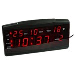 Ficha técnica e caractérísticas do produto Relógio Digital de Mesa Am Pm Despertador Data Temperatura - Biashop