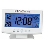 Ficha técnica e caractérísticas do produto Relógio Digital Despertador com Temperatura e Data Lcd Luz Kadio Kd-1819