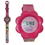 Ficha técnica e caractérísticas do produto Relógio Digital - Infantil Polly Pocket - Rosa com Desenhos da Polly - Monte Libano