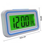 Ficha técnica e caractérísticas do produto Relógio Digital LCD Fala Hora em Português Azul Claro CBRN09077 - Commerce Brasil