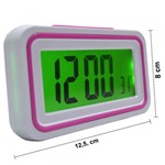 Relógio Digital LCD Fala Hora em Português Pink CBRN09084 - Commerce Brasil