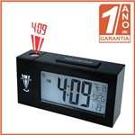 Relógio Digital Projetor de Horas Termômetro Cor Preto 1 Ano de Garantia - Mobitex