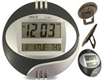 Ficha técnica e caractérísticas do produto Relógio Digital Redondo de Parede e Mesa Data Temperatura Calendário Alarme - Casita
