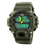 Ficha técnica e caractérísticas do produto Relógio Digital Skmei Esportivo Verde Militar com Luz Led
