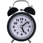 Ficha técnica e caractérísticas do produto Relógio e Despertador Vintage Analógico Sino Alto Preto