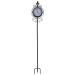 Ficha técnica e caractérísticas do produto Relógio e Termômetro com Estaca Flor Liz Goodsbr 110x20x11cm