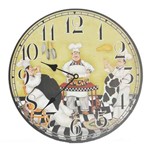 Ficha técnica e caractérísticas do produto Relógio Eletrico de Parede Cozinha Madeira Colorido Ø33,5cm