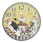 Ficha técnica e caractérísticas do produto Relógio Eletrico de Parede Cozinha Madeira Colorido Ø33,5Cm