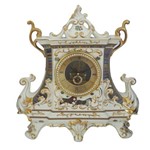 Ficha técnica e caractérísticas do produto Relógio em Porcelana Italiano Detalhes em Dourado