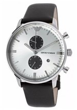 Ficha técnica e caractérísticas do produto Relógio Emporio Armani Ar0385 Masculino Prata Pulseira Couro