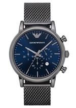 Ficha técnica e caractérísticas do produto Relógio Empório Armani Ar1979 Azul Blue Dial Malha - Emporio Armani