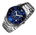 Ficha técnica e caractérísticas do produto Relógio Emporio Armani AR5860 Quartz Chronograph Blue Dial 43mm - Empório Armani